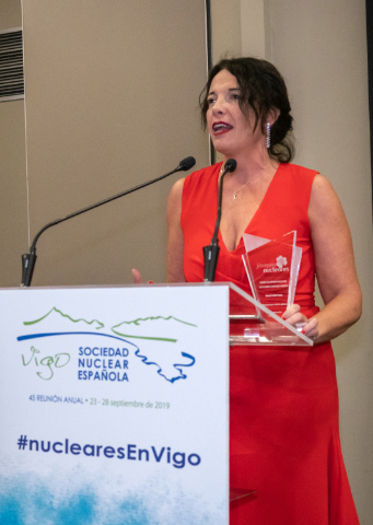 Montse Godall agradece el Premio Jóvenes Nucleares “Juan Alberto González Garrido” 2019